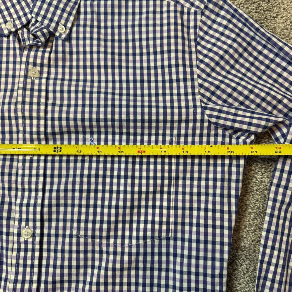 Tailorbyrd Collection Shirt Men Small Blue/Purple Plaid Trim Fit Stretch - Picture 3 of 7